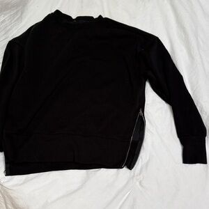 Black Sweater with Side Zipper